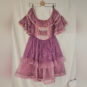 LA Sandra Kid's Inc Pink regency style Formal Costume Dress Sz Child 8
